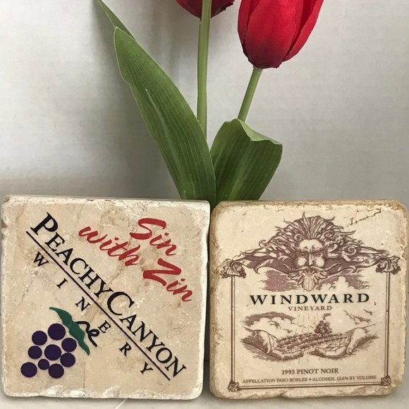 Two Marbled Stone Coasters - ART & STONE - SCREENCRAFT TILEWORKS - Picture 3 of 11